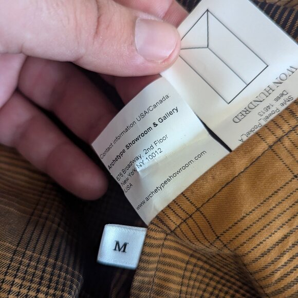 WON HUNDRED - Plaid check shirt - Sz M - Picture 6 of 7